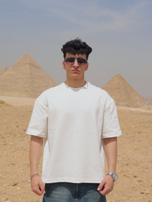 Boxy-fit Plain T shirt White