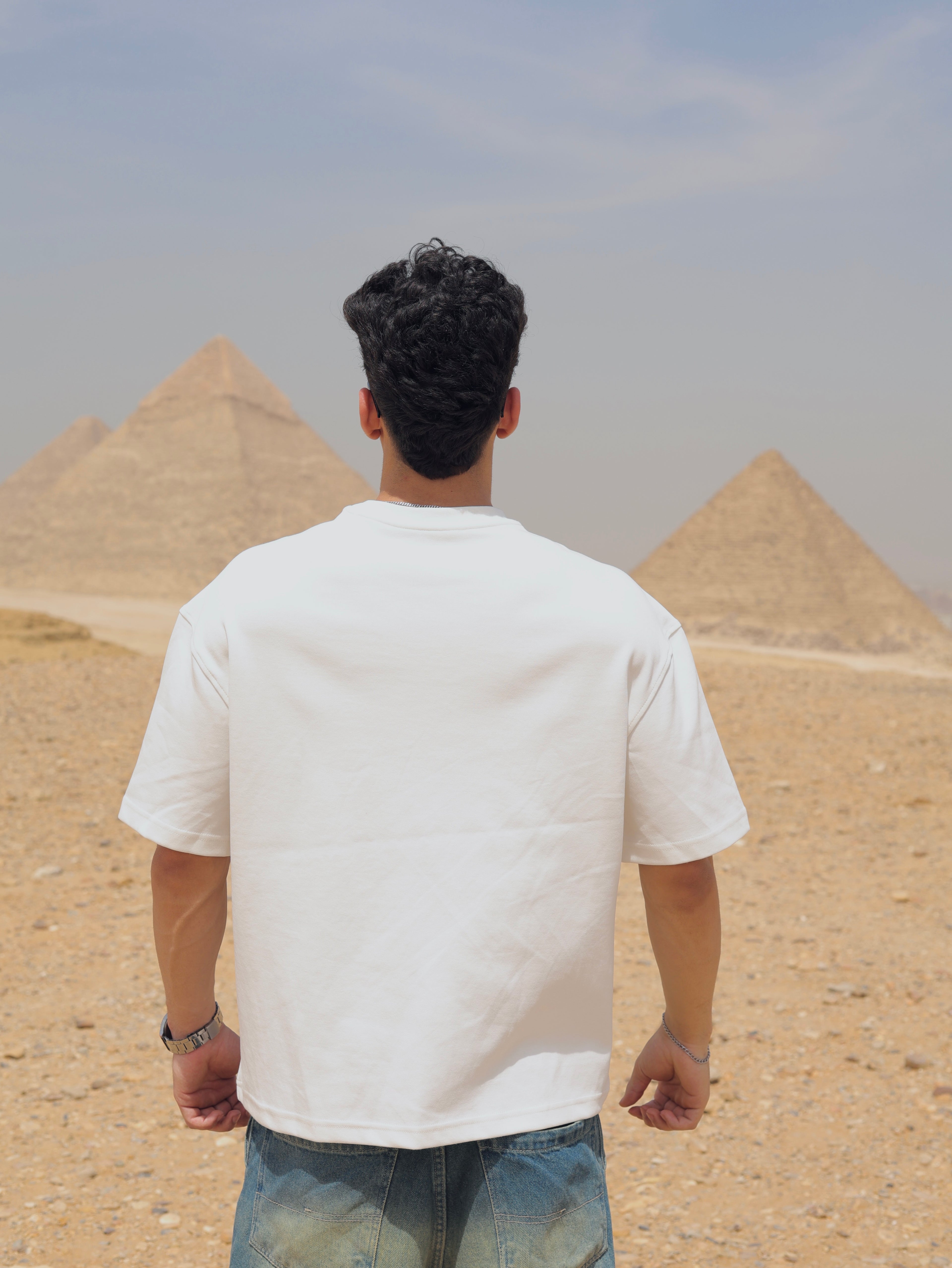 Boxy-fit Plain T shirt White