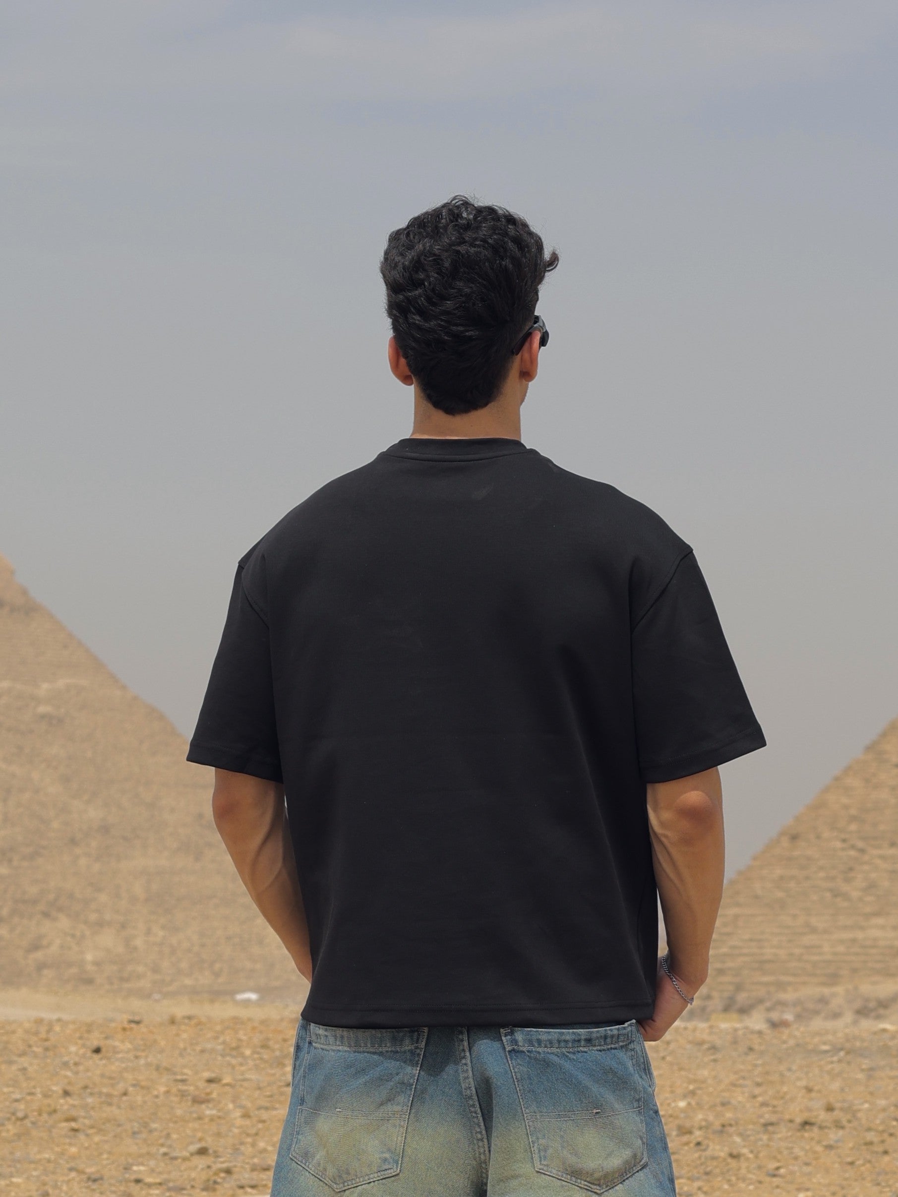 Boxy-fit Plain T-Shirt Black