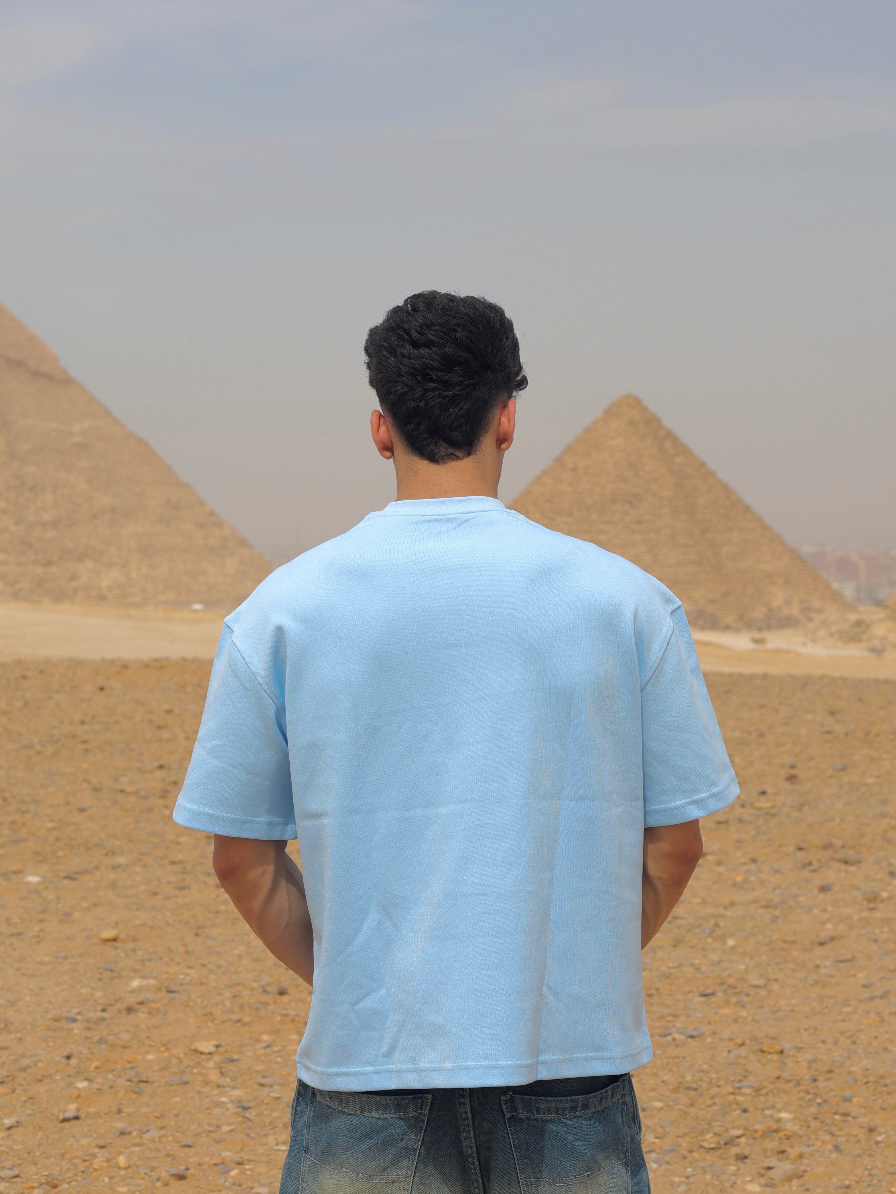 Boxy-fit Plain T-Shirt Baby blue