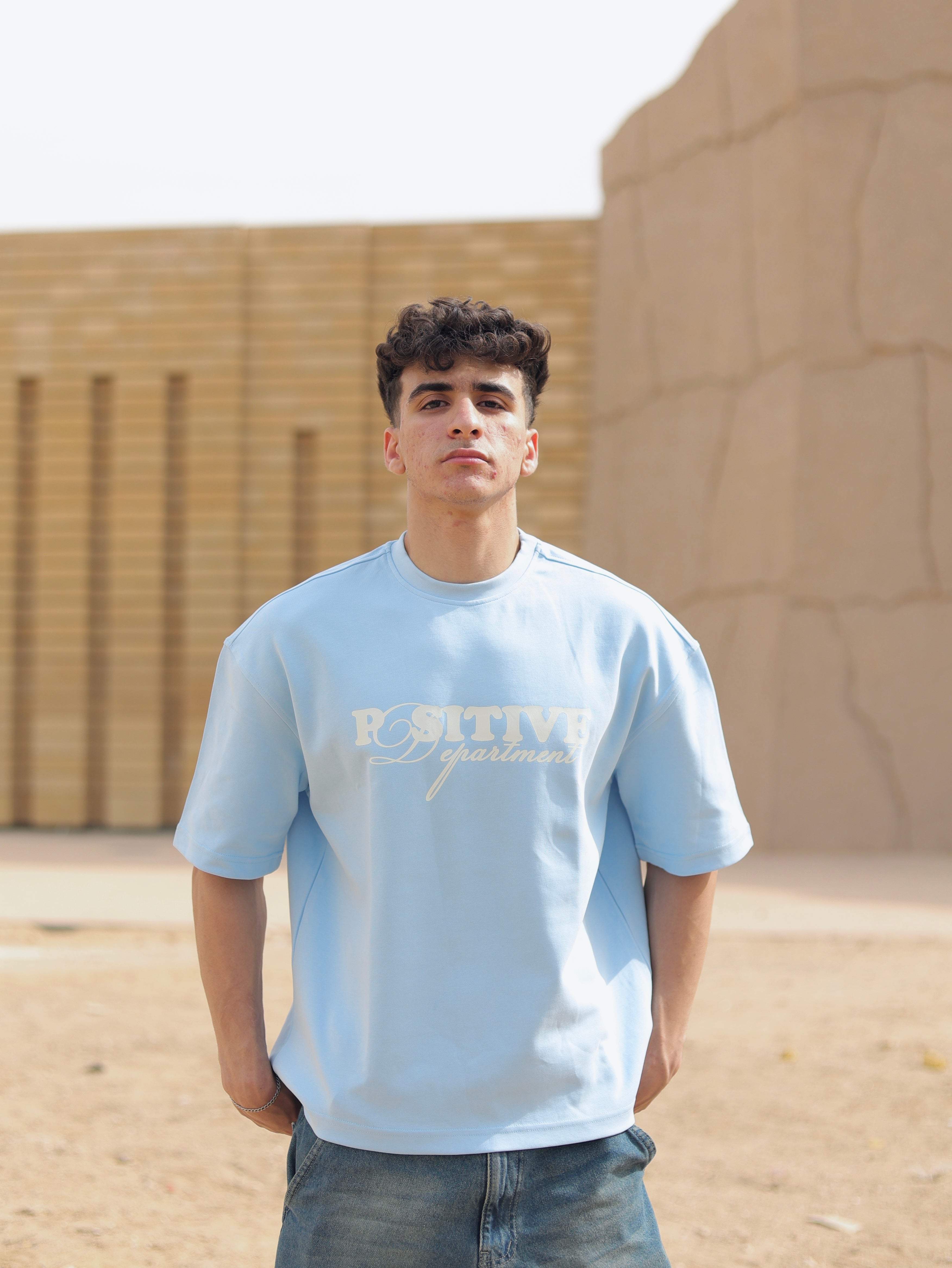 Boxy-fit T shirt Baby Blue