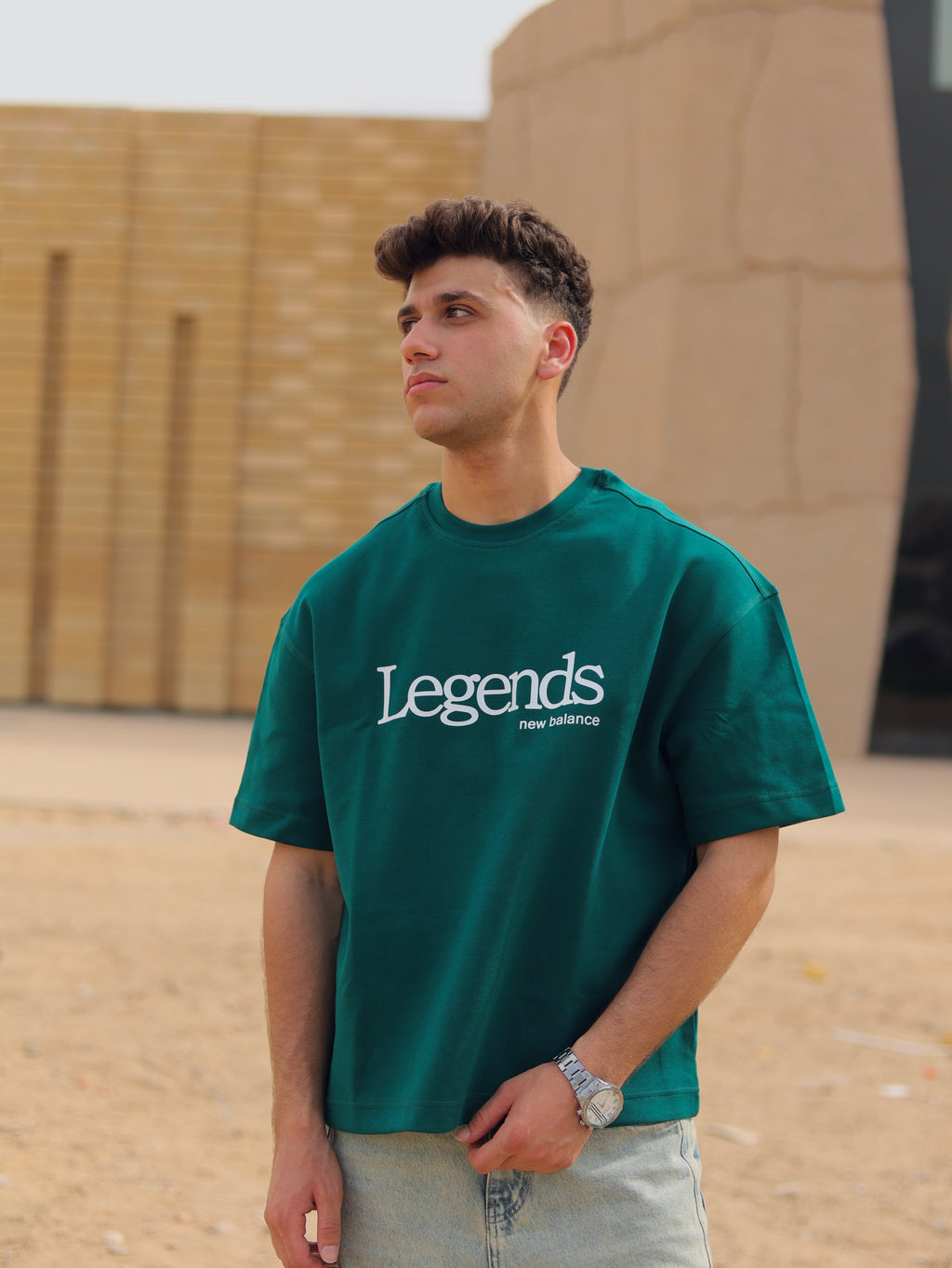 Boxy-fit T shirt Green