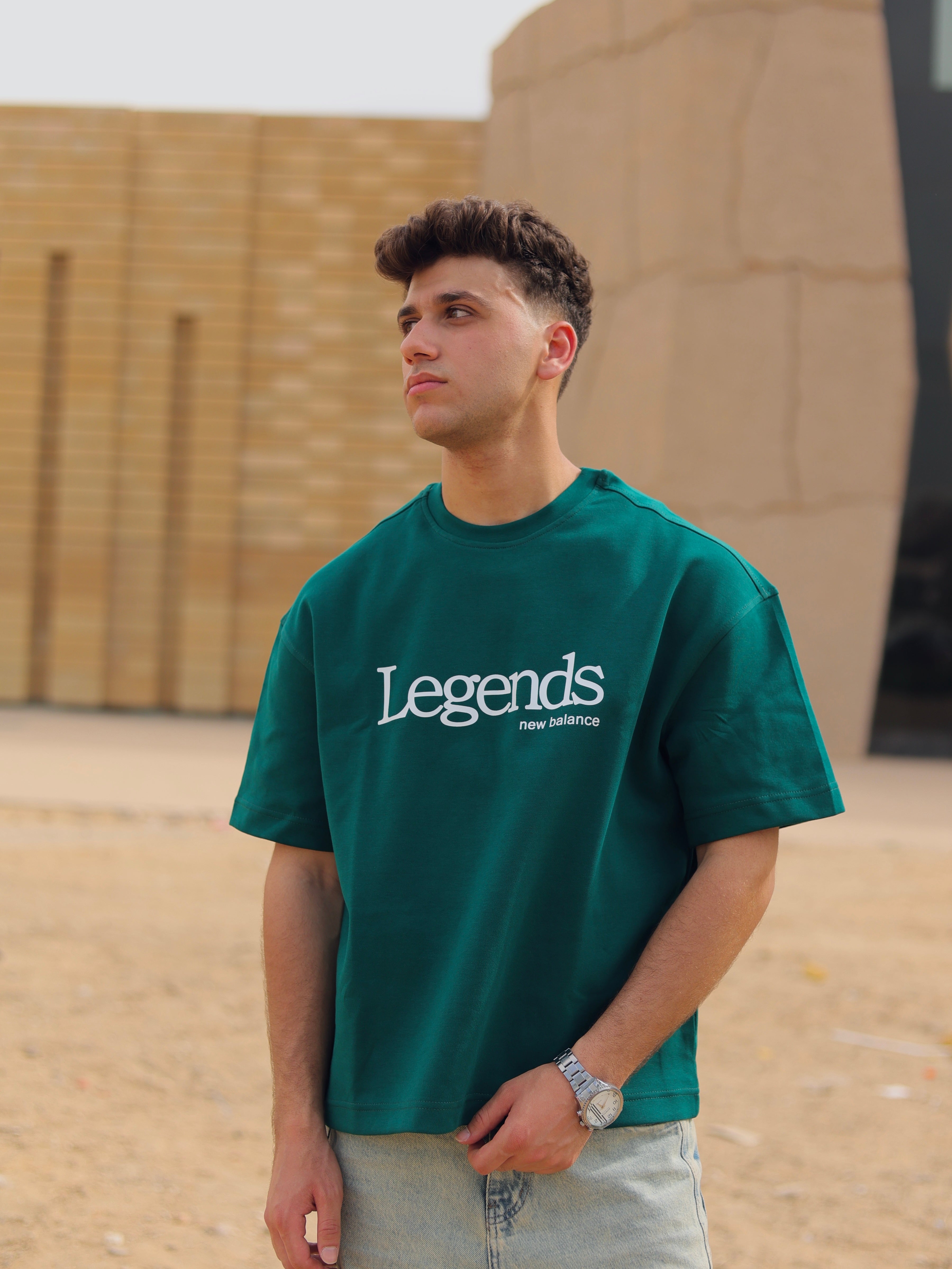Boxy-fit T shirt Green