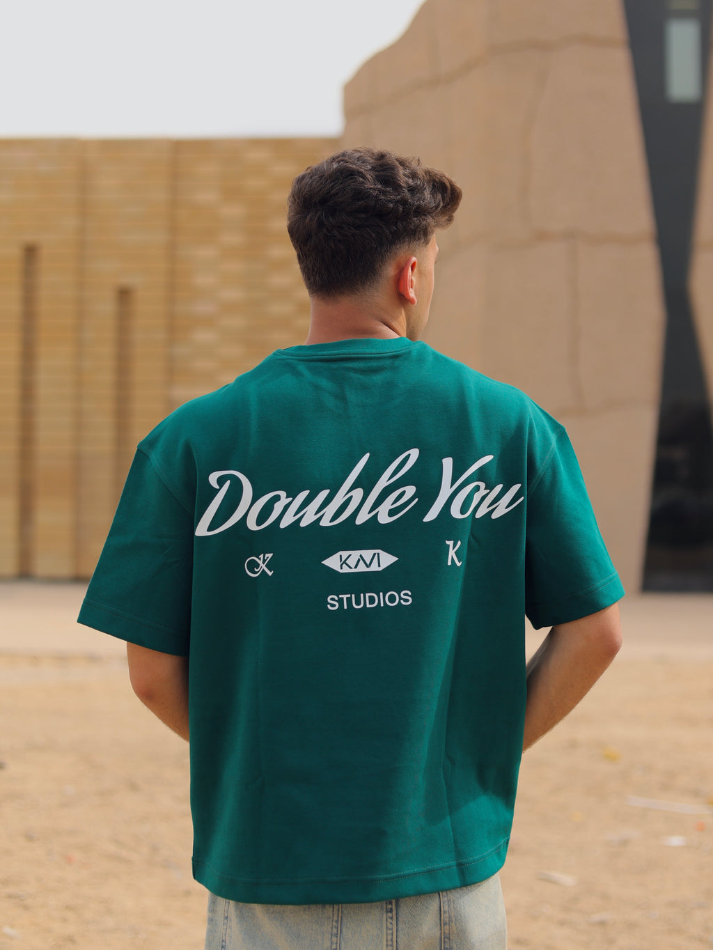 Boxy-fit T shirt Green