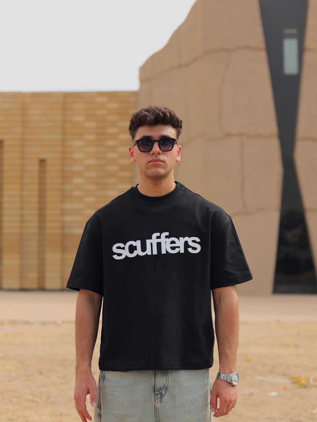 Boxy-fit T shirt Black