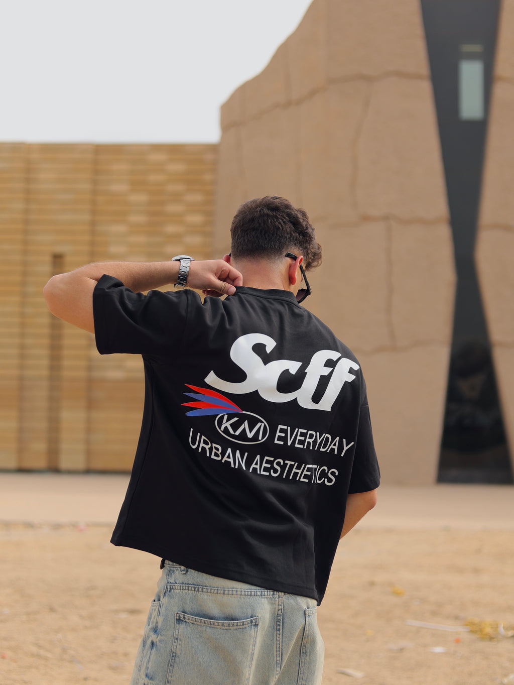 Boxy-fit T shirt Black