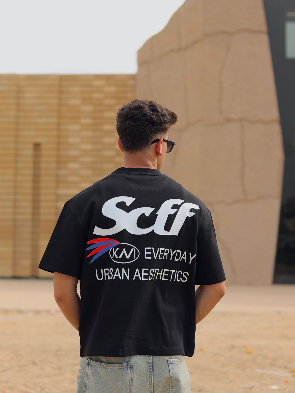 Boxy-fit T shirt Black