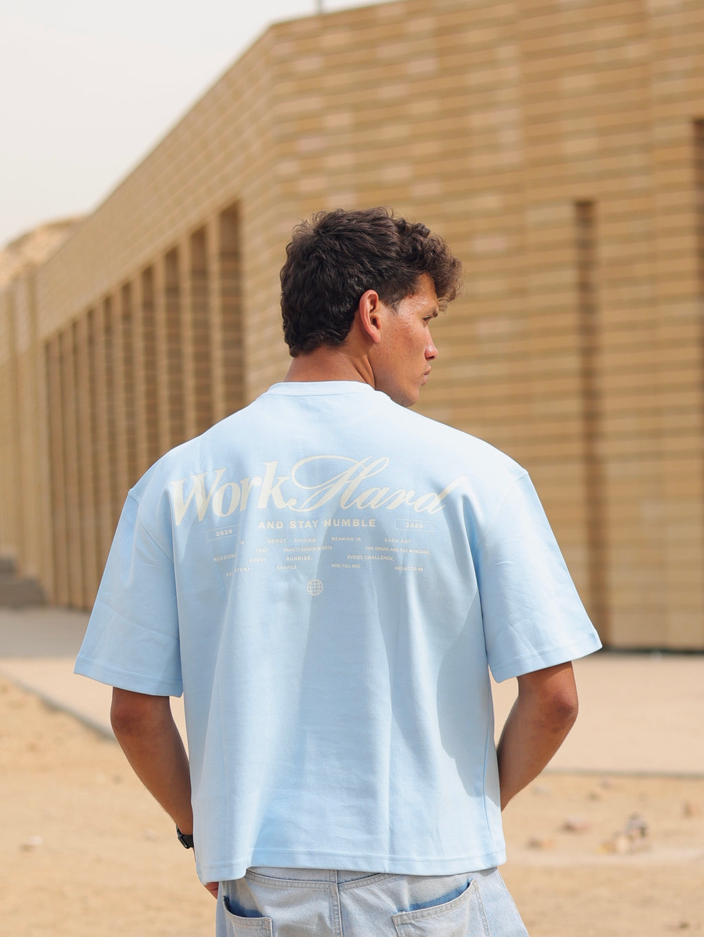 Boxy-fit T shirt Baby Blue