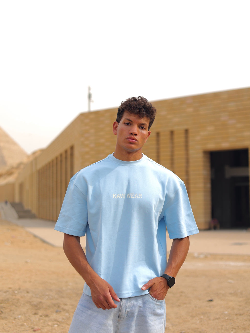 Boxy-fit T shirt Baby Blue