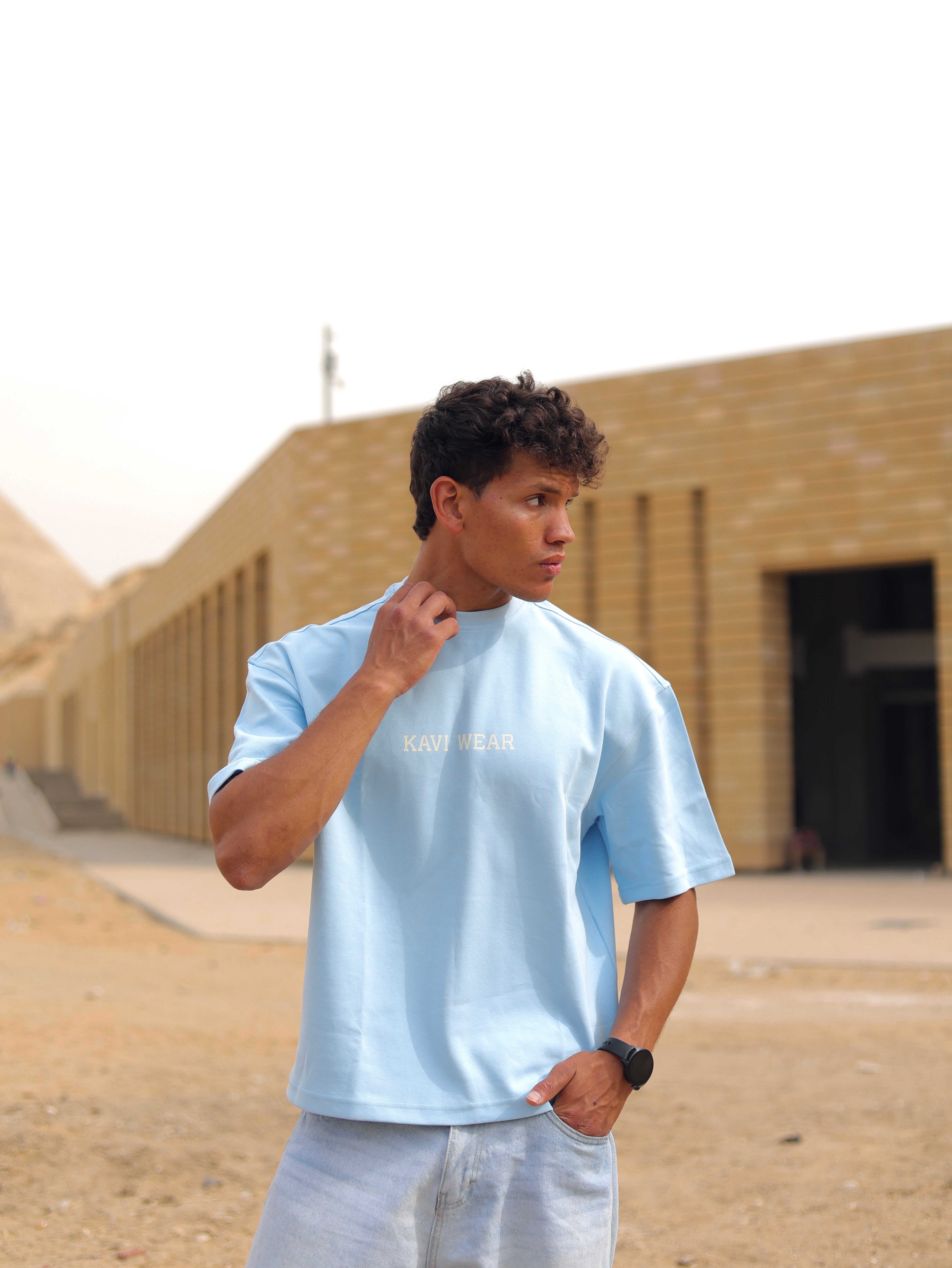 Boxy-fit T shirt Baby Blue