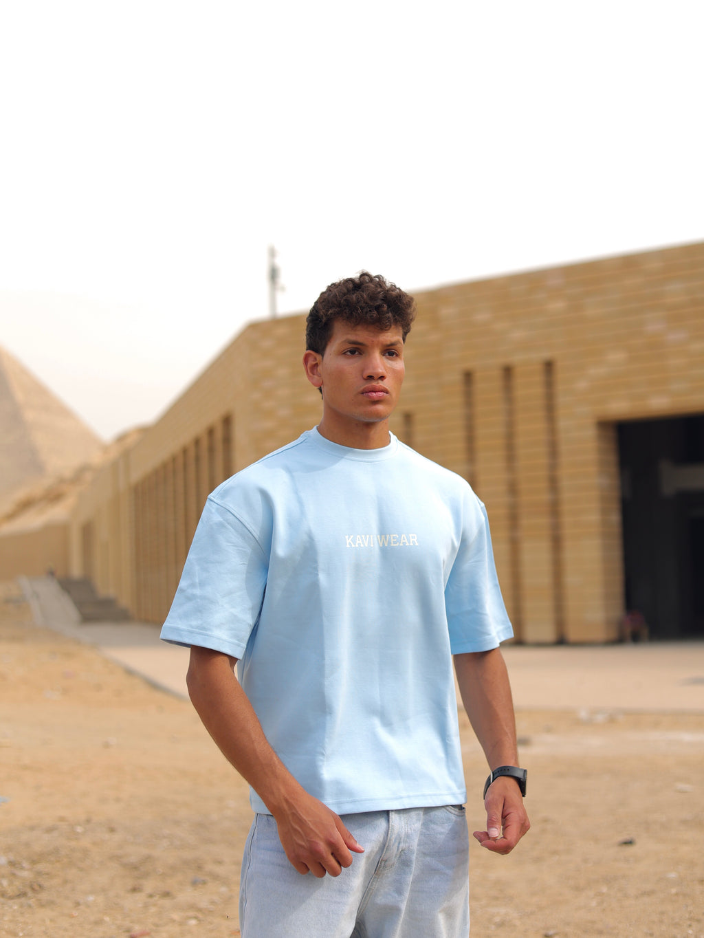 Boxy-fit T shirt Baby Blue