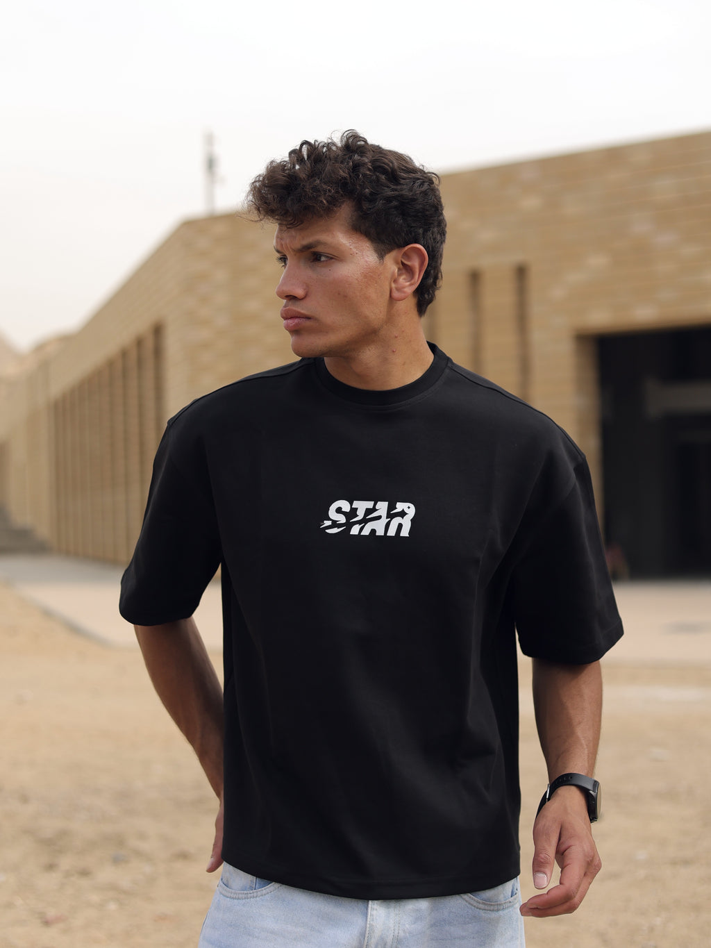 Boxy-fit T shirt Black