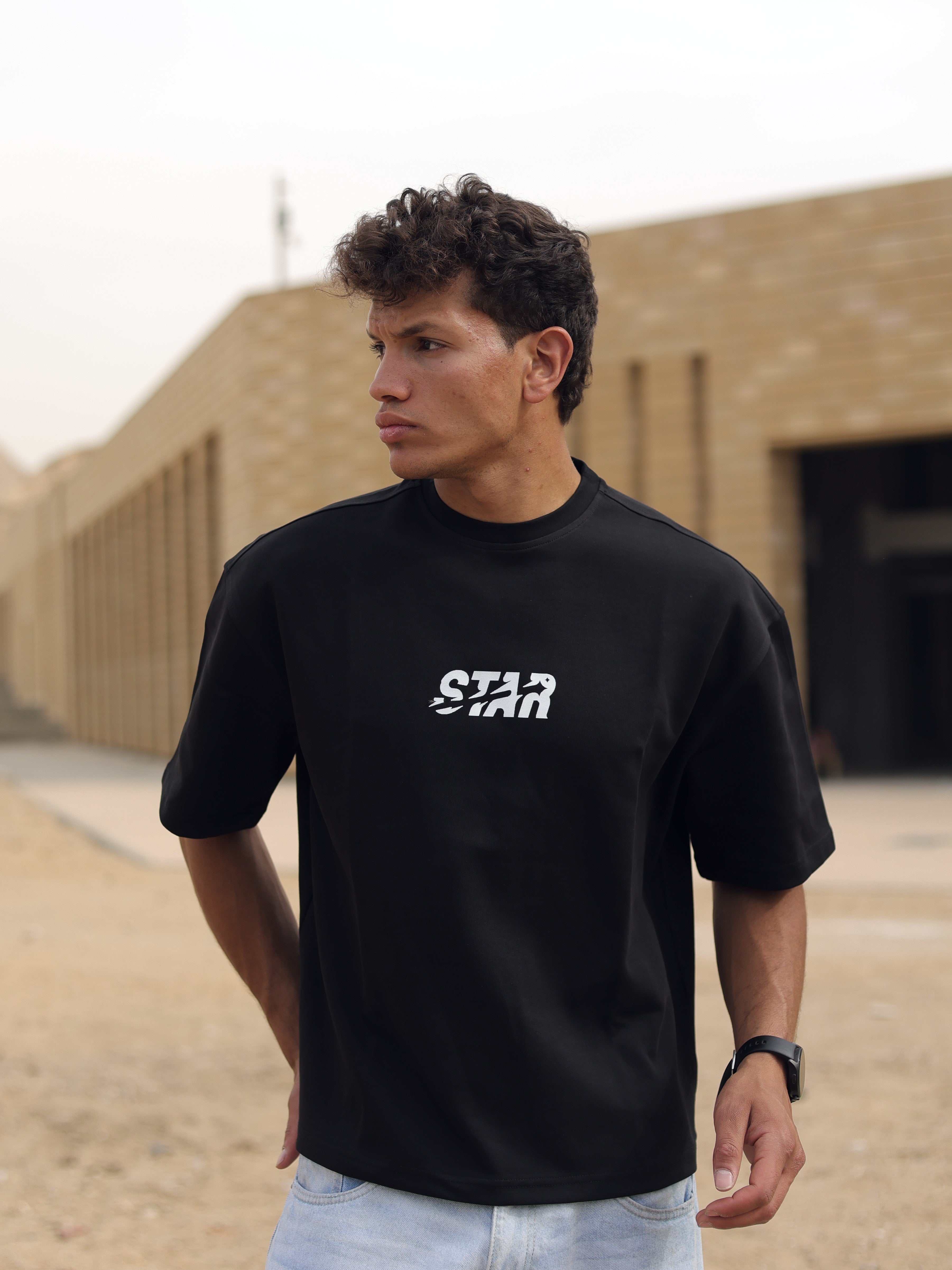 Boxy-fit T shirt Black