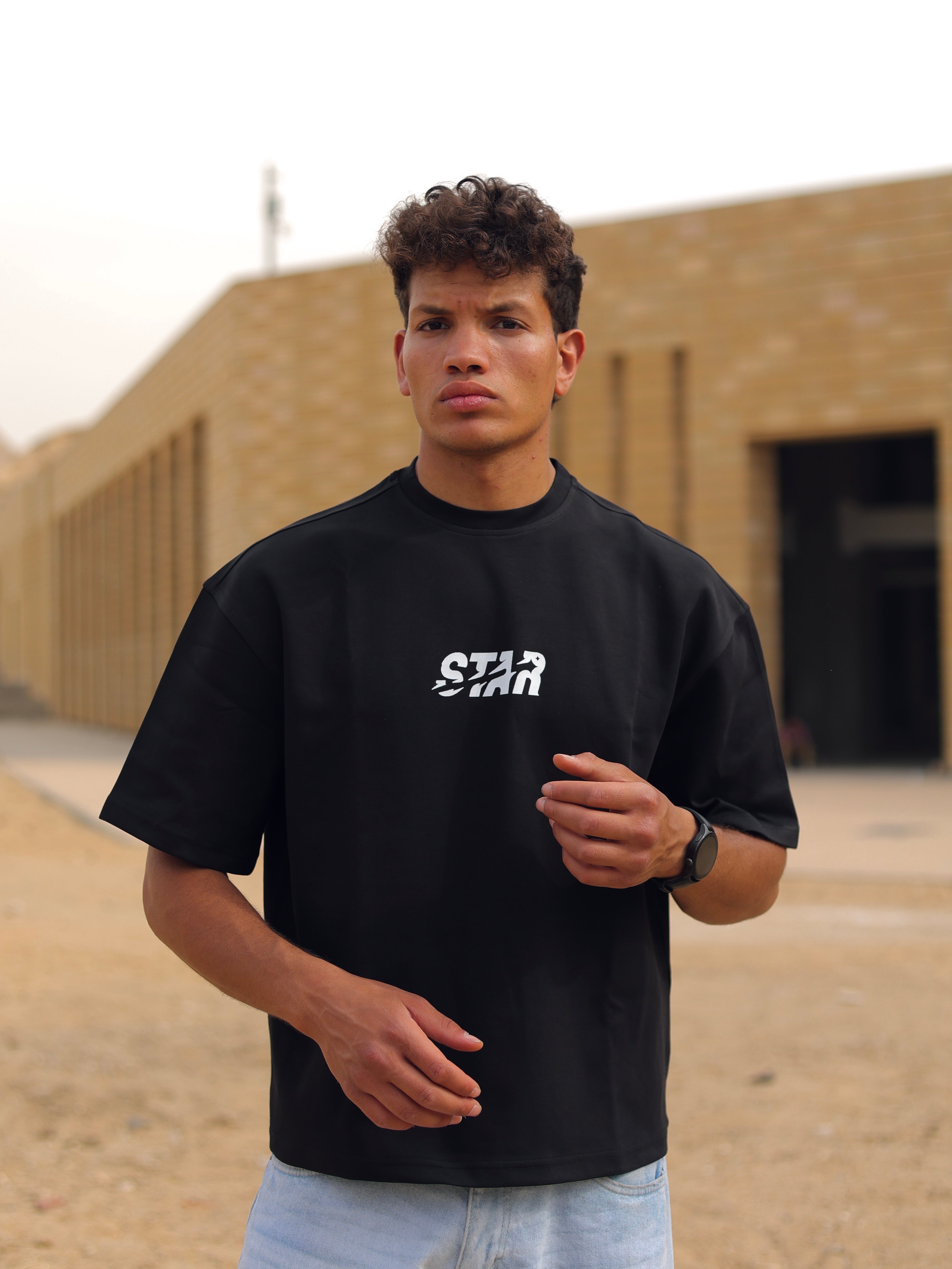Boxy-fit T shirt Black