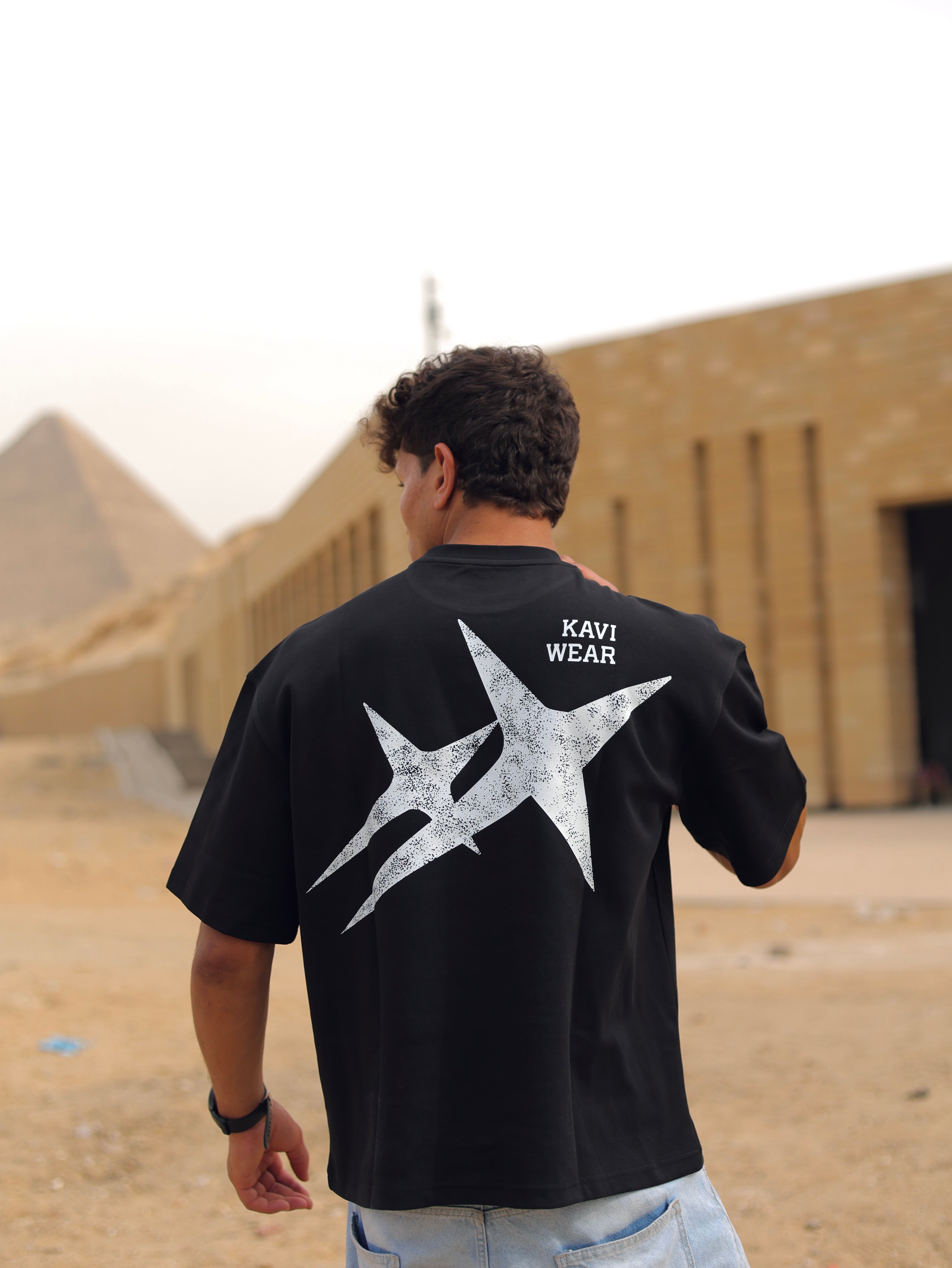 Boxy-fit T shirt Black