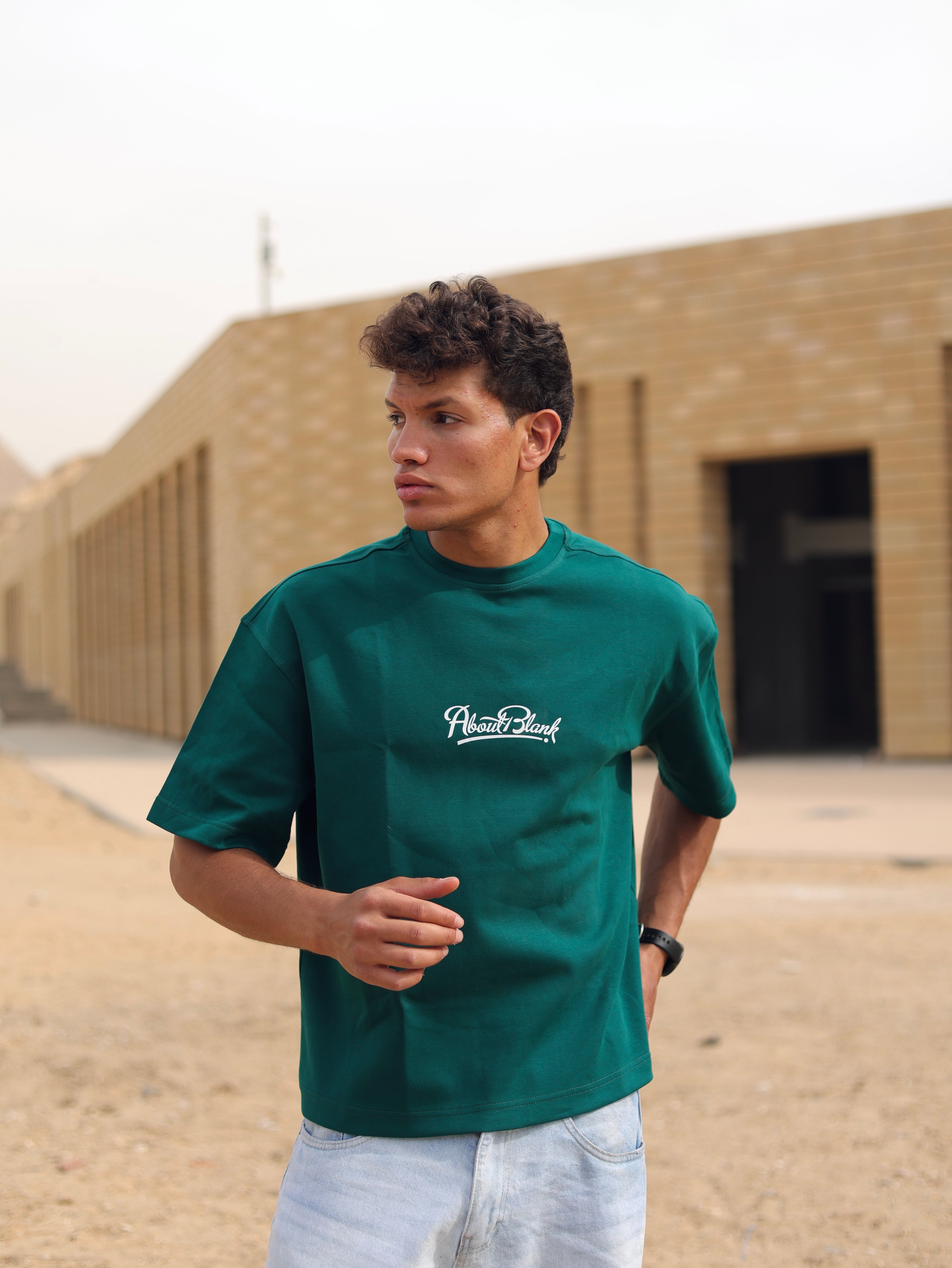 Boxy-fit T shirt Green