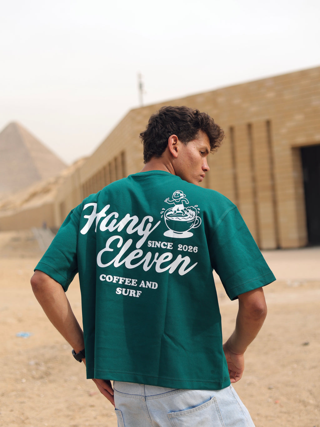 Boxy-fit T shirt Green